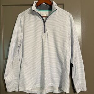 Vineyard Vines performance White Striped Quarter-Zip Pullover